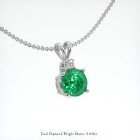 0.97 Ct. Emerald Pendant, 18K White Gold 2