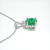 0.97 Ct. Emerald Pendant, 18K White Gold 3