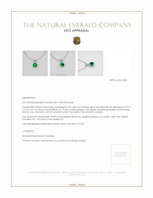 Emerald Pendant 3.59 Ct., 18K White Gold Appraisal
