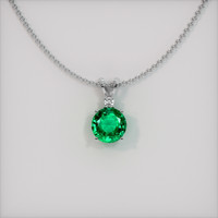3.59 Ct. Emerald Pendant, 18K White Gold 1