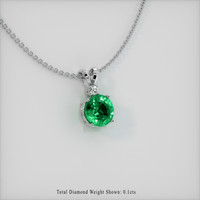 3.59 Ct. Emerald Pendant, 18K White Gold 2