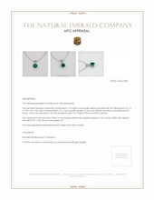 Emerald Pendant 1.23 Ct., 18K White Gold Appraisal