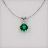 1.23 Ct. Emerald Pendant, 18K White Gold 1