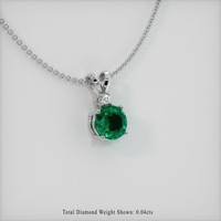 1.23 Ct. Emerald Pendant, 18K White Gold 2