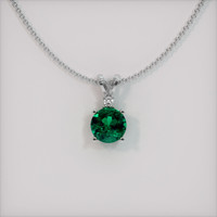1.45 Ct. Emerald Pendant, 18K White Gold 1