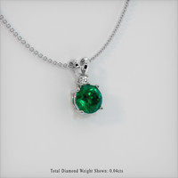 1.45 Ct. Emerald Pendant, 18K White Gold 2