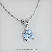 0.77 Ct. Gemstone Pendant, 18K White Gold 2