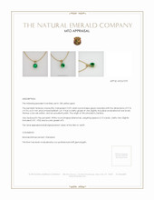 Emerald Pendant 3.59 Ct., 18K Yellow Gold Appraisal