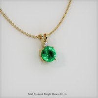 3.59 Ct. Emerald Pendant, 18K Yellow Gold 2