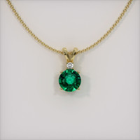 1.23 Ct. Emerald Pendant, 18K Yellow Gold 1