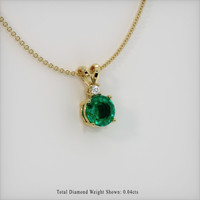 1.23 Ct. Emerald Pendant, 18K Yellow Gold 2