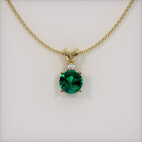 1.45 Ct. Emerald Pendant, 18K Yellow Gold 1