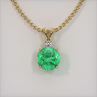 2.09 Ct. Emerald Pendant, 18K Yellow Gold 1