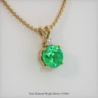 2.09 Ct. Emerald Pendant, 18K Yellow Gold 2