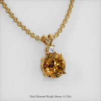 6.85 Ct. Gemstone Pendant, 18K Yellow Gold 2