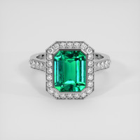 3.81 Ct. Emerald Ring, Platinum 950 1