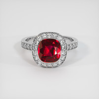 2.10 Ct. Ruby Ring, Platinum 950 1
