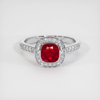 1.12 Ct. Ruby Ring, Platinum 950 1