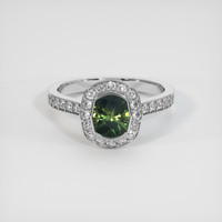 1.26 Ct. Green Sapphire Ring, Platinum 950 1