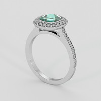 1.60 Ct. Bluish Green Sapphire Ring, Platinum 950 2