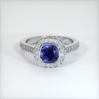 0.68 Ct. Blue Sapphire Ring, 10K White Gold 1