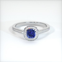 0.65 Ct. Blue Sapphire Ring, 10K White Gold 1