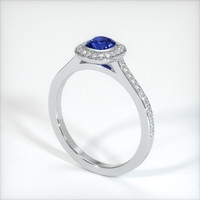 0.65 Ct. Blue Sapphire Ring, 10K White Gold 2