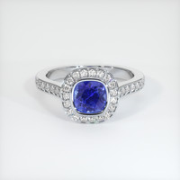 0.67 Ct. Blue Sapphire Ring, 10K White Gold 1