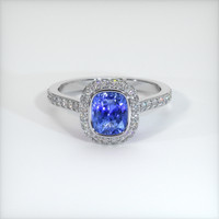 2.32 Ct. Blue Sapphire Ring, 10K White Gold 1