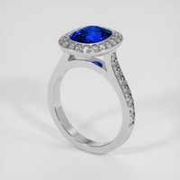 3.04 Ct. Blue Sapphire Ring, 10K White Gold 2