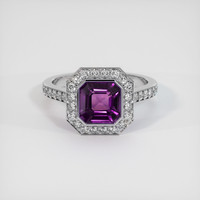 2.50 Ct. Purple Sapphire Ring, 10K White Gold 1
