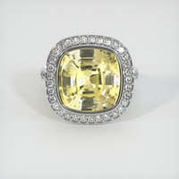 10.63 Ct. Yellow Sapphire Ring, 10K White Gold 1