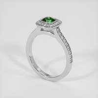 0.53 Ct. Bluish Green Tourmaline Ring, 14K White Gold 2