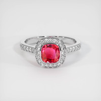1.21 Ct. Padparadscha Sapphire Ring, 14K White Gold 1