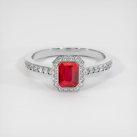 1.05 Ct. Ruby Ring, 14K White Gold 1