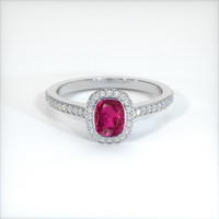 0.80 Ct. Ruby Ring, 14K White Gold 1