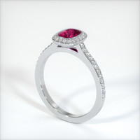 0.80 Ct. Ruby Ring, 14K White Gold 2