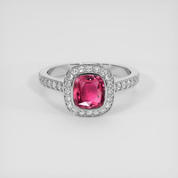 1.86 Ct. Pinkish Red Ruby Ring, 14K White Gold 1