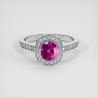 1.24 Ct. Pink Sapphire Ring, 14K White Gold 1