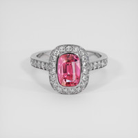 2.60 Ct. Pink Sapphire Ring, 14K White Gold 1