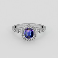 1.04 Ct. Bi Color Sapphire Ring, 14K White Gold 1