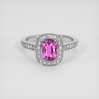 1.54 Ct. Pink Sapphire Ring, 14K White Gold 1