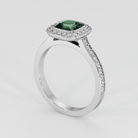 2.10 Ct. Greenish Blue Sapphire Ring, 14K White Gold 2