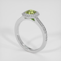 1.27 Ct. Yellowish Green Sapphire Ring, 14K White Gold 2