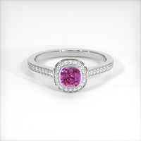 0.74 Ct. Sapphire Ring, 14K White Gold 1