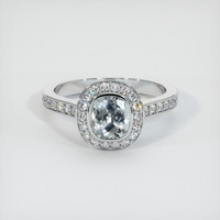 1.60 Ct. Sapphire Ring, 14K White Gold 1
