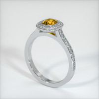 0.74 Ct. Sapphire Ring, 14K White Gold 2
