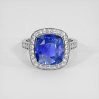 4.98 Ct. Blue Sapphire Ring, 18K White Gold 1