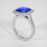 4.98 Ct. Blue Sapphire Ring, 18K White Gold 2