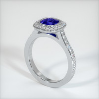 0.68 Ct. Sapphire Ring, 18K White Gold 2